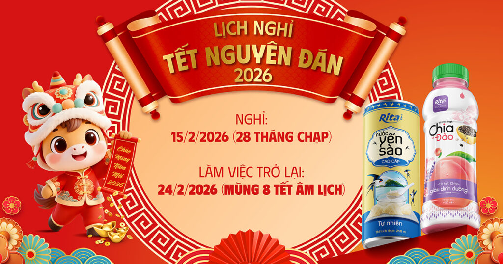 Lịch nghỉ tết Nguyên Đán 2026 của Nước giải khát RITA