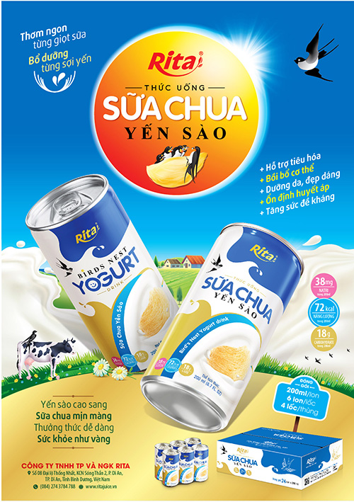 Sữa chua yến sào RITA đóng lon 200ml