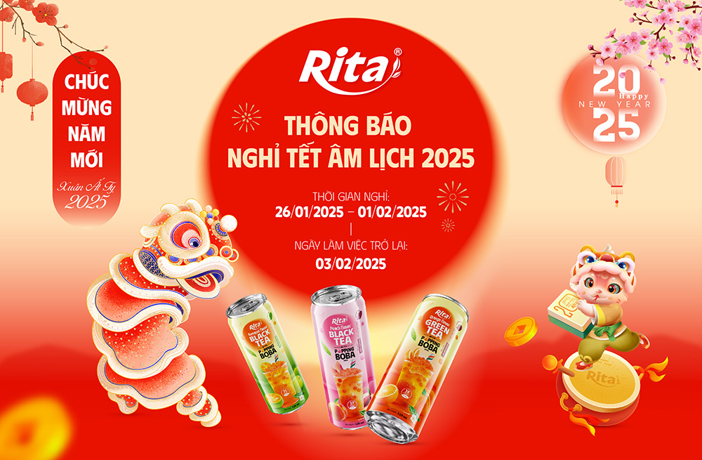 Thông báo lịch nghỉ tết nguyên đán 2025 của công ty Nước giải khát RITA