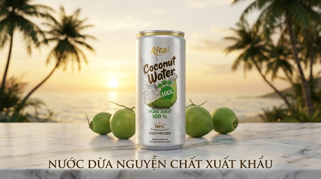 Xu hướng nước dừa đóng hộp nguyên chất xuất khẩu Mỹ và Trung Đông