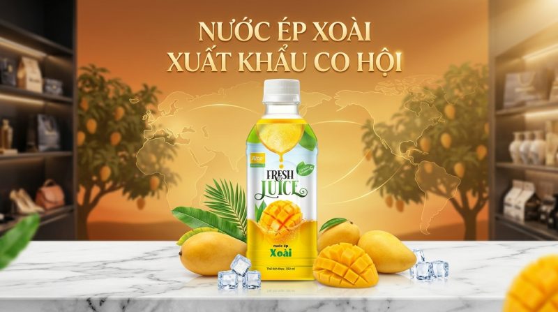 Nước ép xoài đóng chai xuất khẩu — Cơ hội và thách thức tại thị trường Mỹ và châu Âu
