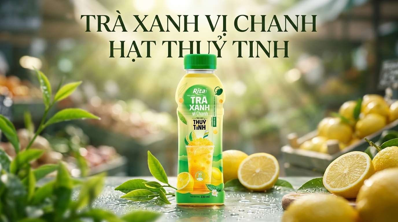 Trà xanh vị chanh hạt thủy tinh và xu hướng thị trường đồ uống Mỹ châu Âu