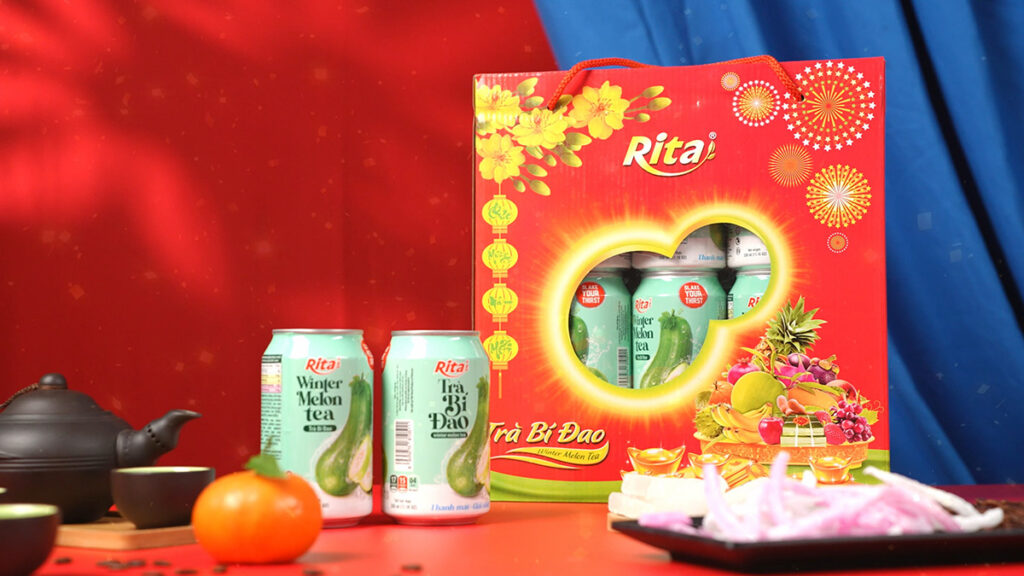 trà bí đao đóng hộp quà tết